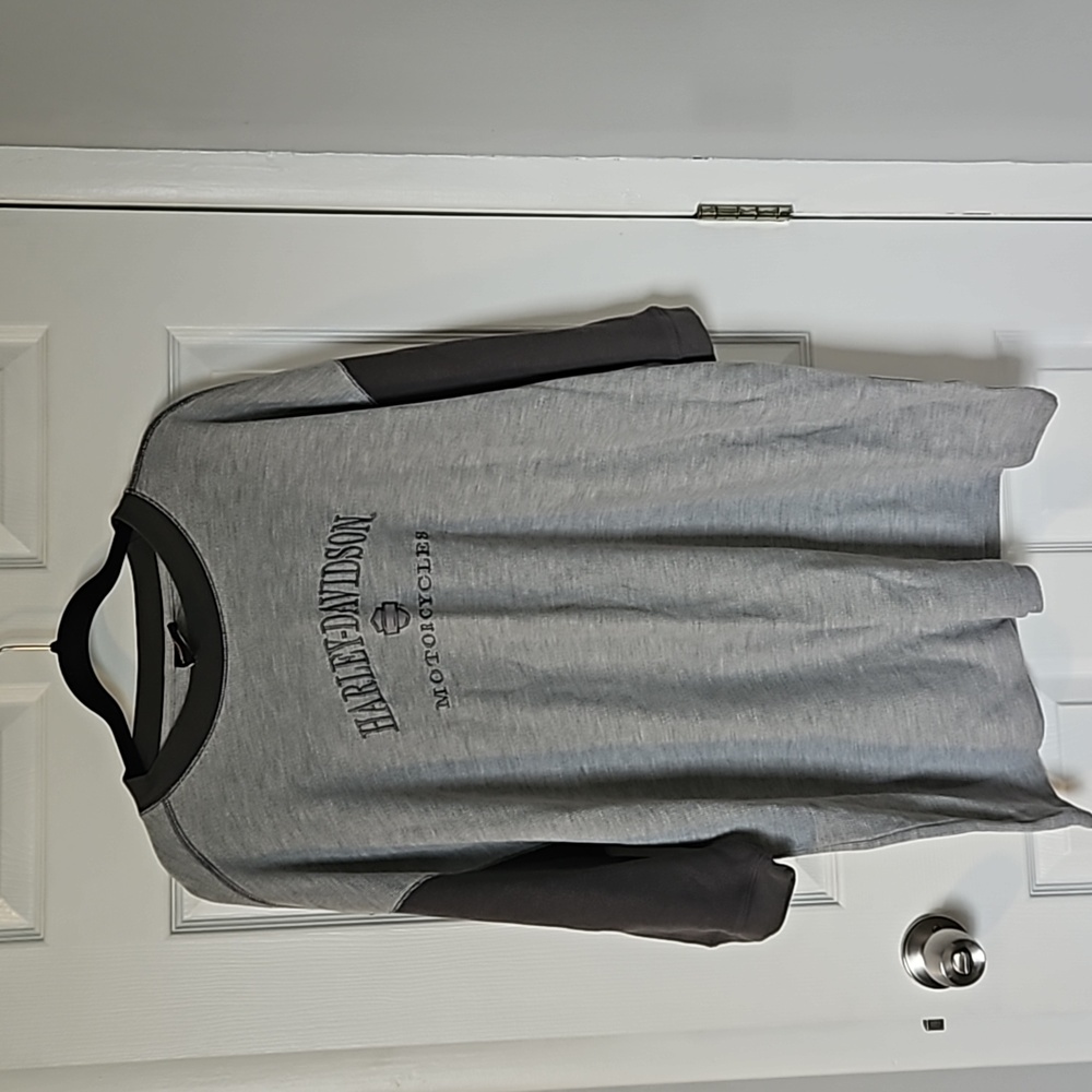 Harley-Davidson Gray and Black Men's Shirt 3X